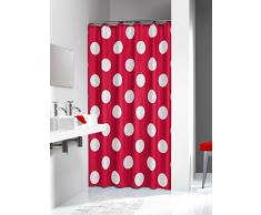 Sealskin Cortina de Ducha Polka, 180 x 200 cm, Poliéster, Rojo