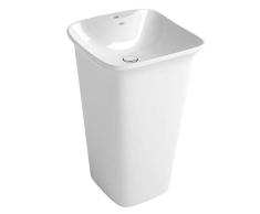 GXFC Lavabo de Baño de Pedestal Blanco Lavamanos de Cerámica de Esquina Ahorra Espacio 440 x 440 x 845 mm
