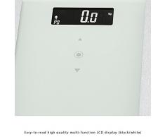 ProfiCare PW 3007 - Báscula baño digital con análisis corporal de 8 funciones diagnóstico, color blanco inox