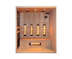Levi 4 Fullspektrum - Cabina de infrarrojos y sauna de infrarrojos para 4 personas (foco IR-A, IR-B y IR-C, 2800 W, muchos extras)