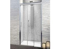 Mampara de Ducha Frontal - 3 Hojas Correderas - Cristal de Seguridad de 6 mm con ANTICAL INCLUIDO - Best - Modelo PORTLAND