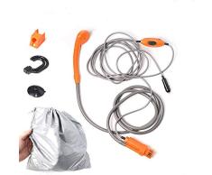 Cabina de ducha Portátil Ducha exterior para coche Playa al aire libre Camping Caravana Senderismo Mascota Bomba de ducha Juego de tubos Enchufe del coche eléctrico Herramienta de lavado de autos
