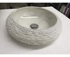 LAVABO DE MÁRMOL BLANCO REDONDO.Diametro 52 altura,12 cm Mármol Blanco Macael. Acabado exterior escarfilado. Interior pulido.Entrega a pie de calle.