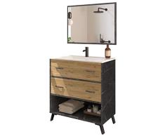 MUEBLES PITARCH 13051 Mueble de Lavabo, Aglomerado de partículas y melamina de Alta Densidad, 90 x 81 x 47 cm