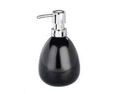 Wenko Polaris Dosificador Jabón 0.39 L, Cerámica, Negro, 9x9.5x16 cm