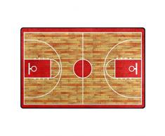 Use7 Alfombra de Baloncesto de Madera Dura, Alfombrilla Antideslizante para Sala de Estar Infantil o Dormitorio, Tela, 100 x 150 cm(3' x 5' ft)