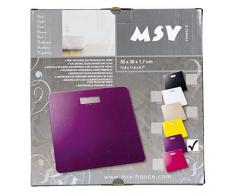 MSV MS1955 - Báscula de baño, vidrio, 30 x 30 x 3 cm, color morado