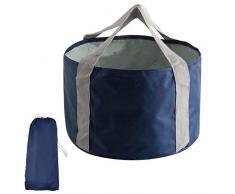 Cizen Cubo de Lavado Plegable Portátil de 14L, Portátil de Viaje Cuenca de Lavado para Uso al Aire Libre, para Acampadas, Senderismo, Pesca, Aseo (La Marina)
