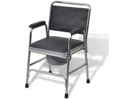 vidaXL Silla con inodoro incorporado hecha de acero inoxidable de color Negra