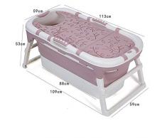 BAO La bañera Plegable bañera bañera bañera de Adultos de Cuerpo Grande de plástico Gruesa Tina de baño Cuenca de Color Rosa,Rosado