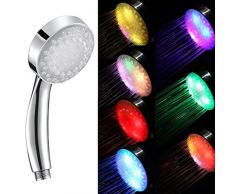 Alcachofa de ducha de color arco iris LED de una sola cabeza circular de ducha de ahorro de agua accesorios de baño boquilla de ducha
