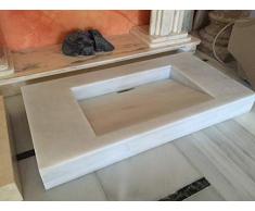 Lavabo DE MÁRMOL Blanco MACAEL. Lavabo de mármol Blanco Macael. Es para Colocar Sobre encimera. Medidas 84x40x8 cm.No Incluye válvula. Se Entrega a pie de Puerta.