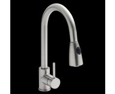 Nuevo Grifo Monomando Multifunción de Cocina en Acero Cepillado - 388mm x 110mm - Mezclador Con Ducha Rociador Manguera Extraíble Alargable - Grifería Hudson Reed Accesorios Montaje Incluidos