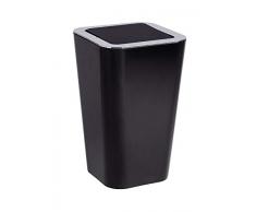 Wenko 22474100Â Candy - Papelera con tapa basculante de ABS negro / cromo (18Â x 18Â x 28,5 cm).