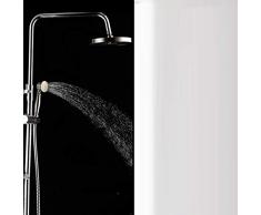 LWUDI Sistema Set De Duchaset, Acero Inoxidable Cepillado Tomar un Juego de Ducha, Puede Levantar el baño Grifo de Ducha Circular, Cabezal de Ducha con Ducha de Mano