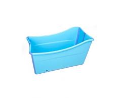 Gweat Kids Portable Bañera Plegable Piscina Grande Independiente Bañera de Esquina Balde de baño para Adultos/Adultos Mayores Aumento, Largo Tiempo de Aislamiento con Cubierta (Rosa/Azul)