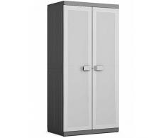 Keter Logico Armario Alto XL con 4 baldas, Negro/Gris