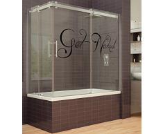 (120 x 45 cm) de vinilo adhesivo decorativo para pared con texto en inglés Get Naked/manual de diseño de raquetas de para baños puerta o para bañera de vinilo/DIY lámina de decoración de tela + incluye Regalo de Vinilo al azar