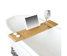 SoBuy Bandeja de Bambú para Bañera,Estante de Baño, L70cm X P15.5cm, FRG104-N, ES