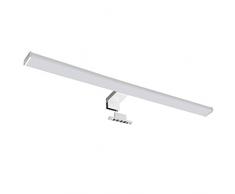 SEBSON® Lámpara LED Espejo, baño IP44 60cm, pinza + armario, luz blanca neutra 4000K, 600x108x40mm, 12W, 900lm