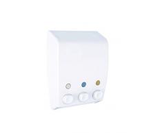 Wenko Dispensador de Gel 0.45 L, Blanco, 8x19x25 cm, 3 Unidades