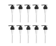 Topbathy - Dispensador de jabón de plástico, bomba de dispensador de loción portátil para botellas de jabón para champú, 10 unidades (28 mm), color negro