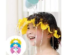 Gorro de ducha para bebés,3 piezas Sombreros Gorras de baño para bebés Gorro de champú ajustable Impermeable Visera de ducha segura Sombrero suave para niños pequeños bebés niños