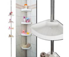 TecTake Estantería para ducha vertical porta-accesorios Estantería extensible esquinera para baño