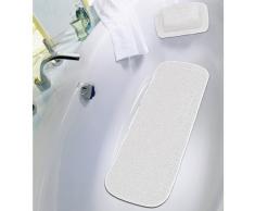 Meusch - Reposacabeza y alfombra para bañera (32 x 22 cm), color blanco