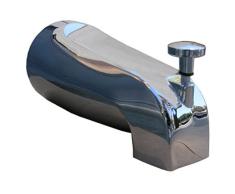 LASCO 08-1037 - Tubo de hierro de 1/2 pulgadas, boquilla de bañera estilo desviador frontal, cromado