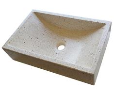 Lavabo de Piedra Blanco similar al granito o mármol - Sobre encimera