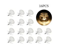Tomshine 16 pcs Luz Foco Empotrable al Suelo, IP67 Impermeable Alta Brillante para Escalera Patio Jardín Sauna Cuarto de Baño Blanco Cálido