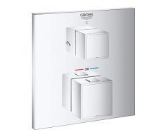 GROHE Grohtherm Cube 24154000 - Batería de ducha con termostato y 2 vías (cromo)