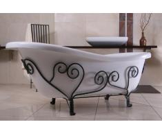 Casa-Padrino Unifamiliar Art Nouveau Baño mediterránea Blanco / 1690mm Forjado de Hierro - Antiguo baño de Estilo - bañera Antigua Retro