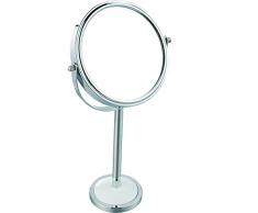 MSV Espejo Redondo DE Aumento X2 DE Metal Cromado, Acero, Plateado, 16.5x15x8.5 cm