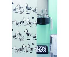 Spirella 1040502 Zebi - Cortina de ducha de plástico opaco (180 x 200 cm), color blanco con diseño de cebras