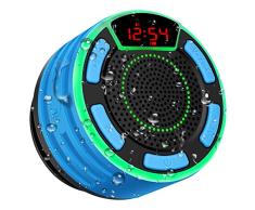 Altavoz Bluetooth, moosen IPX7 Impermeable Altavoz de Ducha Bluetooth Inalámbrico Portátil con FM Radio, Pantalla LED, TWS y Espectáculo de Luces, HD Deep Bass Speaker para Baño Piscina Playa Outdoor