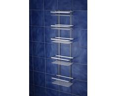 Euroshowers - Estantería grande para ducha (5 estantes, cromado satinado)