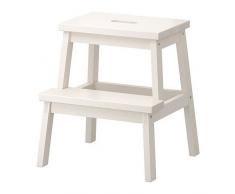 Ikea Tritthocker in weiß aus Massivholz Bekväm-Taburete de Madera Maciza, Color Blanco, 50 cm