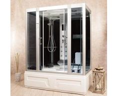 Bagno Italia Cabina de hidromasaje 160 x 85 cm cromoterapia radio cabina ducha disponible también con sauna bajo pedido I