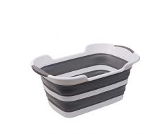 FangFang Tinas de baño de Silicona para Mascotas portátiles Accesorios de baño Bañera Plegable Antideslizante Tina de baño para Perros Gato de Seguridad (Gris)