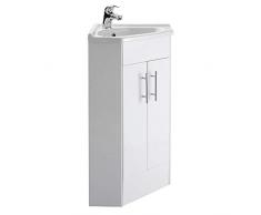 Premier NVC180A Mayford - Mueble de baño con lavabo, para esquina, 555 mm de alto, con alto brillo, blanco