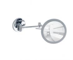 Wenko 3656480100 Power-Loc Aura - Espejo de aumento para pared con iluminación LED