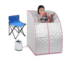 ZFF Sauna de Vapor Cabina Portátil Caja Sauna para Personal SPA Cuerpo Calentador Desintoxicar Perder Peso con Silla Y Control Remoto