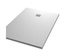 Plato ducha resina tipo pizarra "Slate". 70x160cm. Blanco Ral. 9003