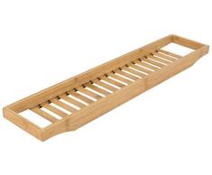 elbmöbel Bandeja de baño de bambú con rejilla 4 x 64 x 15 cm bañera Puente para la Bandeja de jabón o esponja para bañera de alta calidad Madera bañera Aufsatz como bañera Bandeja, natural