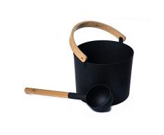 Further - Juego de Sauna, Cubo de Sauna finlandesa de Cobre con Cuchara de Mango Largo, Cuchara a Juego, Barril de Sauna para baño, Accesorios de baño Naturales, baños de remojo, 7 L
