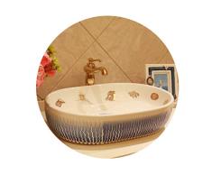 Lavabos Esquina Lavamanos Cerámica Baño Mesa Ovalada Cuenca Cuenca Fregadero De La Oficina (Color : Sink*1+Faucet*1, Size : 60 * 42 * 15cm)