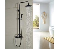Hiendure® Latón baño determinado del grifo 8 " alcachofa de la ducha redonda Juego de ducha de lluvia bañera grifo mezclador con rociador de mano