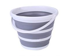 HUVE Cubo Plegable De 10L Premium Tina Redonda Plegable Cubo De Ahorro De Espacio Contenedor De Agua Plegable Portátil para Lavar Platos Camping Pesca
